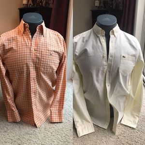 2 Men’s Lacoste Button Down Dress Shirts 40